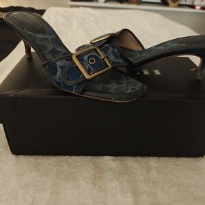 Coach Women's Blue Heeled Sandals